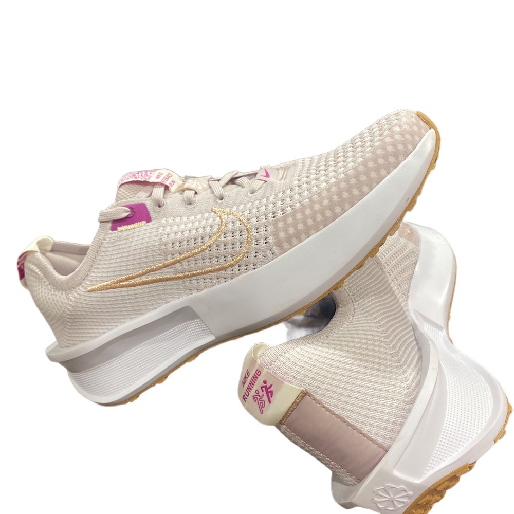 Nike Women's Beige and Pink Sneakers